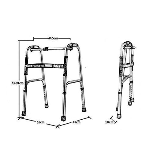 Andador ligero para caminar para adultos con obesidad y ayuda para caminar plegable con asiento para ancianos |Obstáculo de altura ajustable Mobile Assist, ayudas para caminar para personas mayores