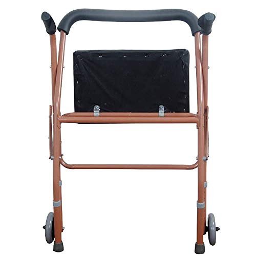 Andador para Ancianos Walker, Caminador de una sola rueda plegable con asiento El Anciano Caminante Ayuda for caminar de acero inoxidable Carrito Carrito de compras for personas mayores Personas herid