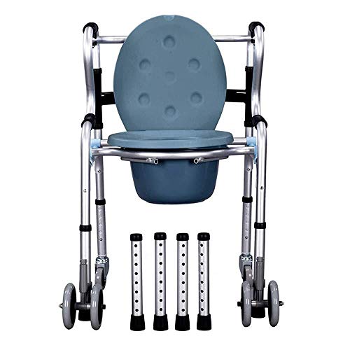 Andador para Ancianos Walker, Inodoro de Commode, Asiento for adultos duradero y plegable, Altura ajustable, Portátil, Ligero Adecuado for adultos mayores, mujeres embarazadas, personas con discapacid