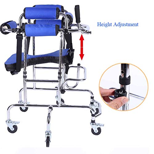 Andador Para Niños Con Soporte Axilar, Andador Vertical Portátil Para Niños Con Parálisis Cerebral, Discapacidad, Entrenamiento De Rehabilitación, Andador Ligero De Aluminio Con Asiento Ajustable