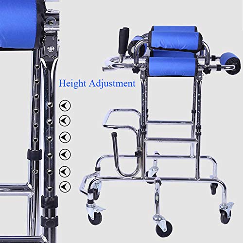 Andador Para Niños Con Soporte Axilar, Andador Vertical Portátil Para Niños Con Parálisis Cerebral, Discapacidad, Entrenamiento De Rehabilitación, Andador Ligero De Aluminio Con Asiento Ajustable