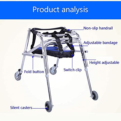 Andador para niños pediátrico con Ruedas, Andador con Andador Posterior médico, Andador con Andador de pie, Andador Alto con reposabrazos para niños con parálisis Cerebral