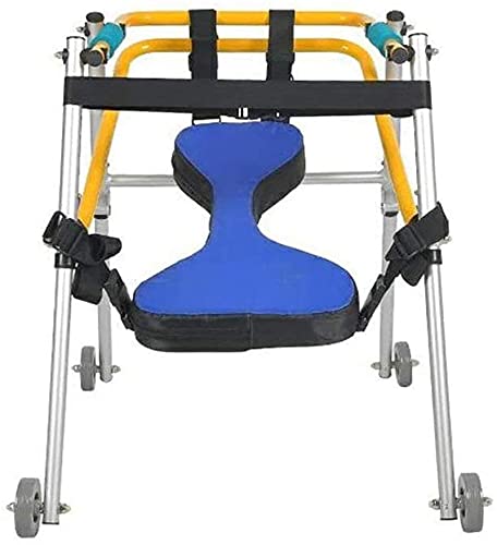 Andador Plegable De Cuatro Ruedas con Asiento Acolchado, Adecuado para Bebés, Niños, Adolescentes con Necesidades Especiales Y Parálisis Cerebral: Duradero, Ajustable En Altura, M,M