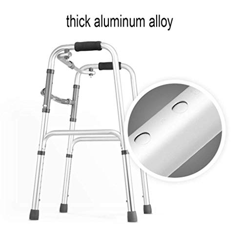 Andador, Silla De Ducha Plegable, Andador Geriátrico para Ancianos, Ayuda para La Movilidad En Altura Ajustable, Bastidor Zimmer para Caminar, Muleta con Asiento Acolchado