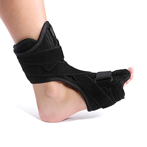 ANGGREK Compresión ajustable Fascitis plantar Dorsal Férula nocturna y diurna Férula para caída de pies y tendinitis de Aquiles dorsal Férulas Soporte con bola de masaje puntiaguda