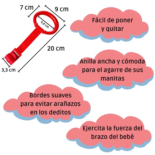 Anilla Parque Bebé Con Agarre Ergonómico |4 Anillas De Cunas y Parque Bebé Para Ayudar En El Desarrollo Del Equilibrio De Su Hijo | Regalo Ideal Para Su Bebé