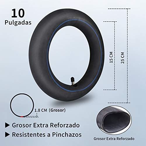 ANSENI® Pack Cámara de Aire 10" y Ruedas de 10 Pulgadas de Reemplazo para Patinete Electrico de 10 Pulgadas,Neumáticos de Repuestos, Actualización de la Rueda Xiaomi M365 8,5" a 10"