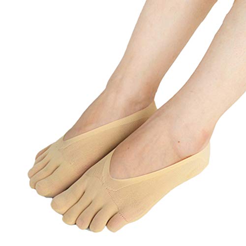 Aoliao - Calcetines ortopédicos de compresión para mujer, de corte ultrabajo y con tira de gel, transpirables