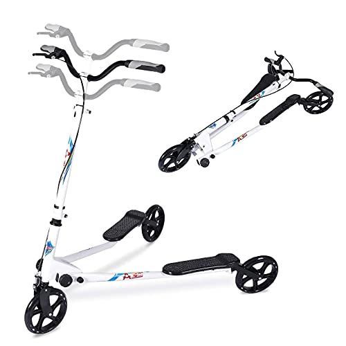 AOODIL Scooter Plegable de 3 Ruedas Swing Scooter Tri Slider Kick Wiggle Scooters Push Drifting con manija Ajustable para niños/niñas/Adultos de 8 años en adelante