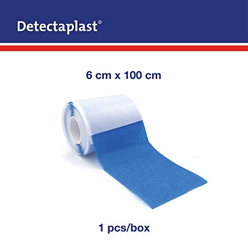 Apósito autoadhesivo Detectaplast para heridas y lesiones, rollo de esparadrapo impermeable para manipulación de alimentos, superelástico, 6cm x 1m