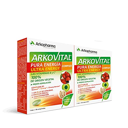 Arkopharma Arkovital Ultra Energy Complex Pack Comprimidos, Vitaminas Para El Cansancio, Multivitamínico Energía Física Y Mental, Mejor Asimilación, 60 Unidad