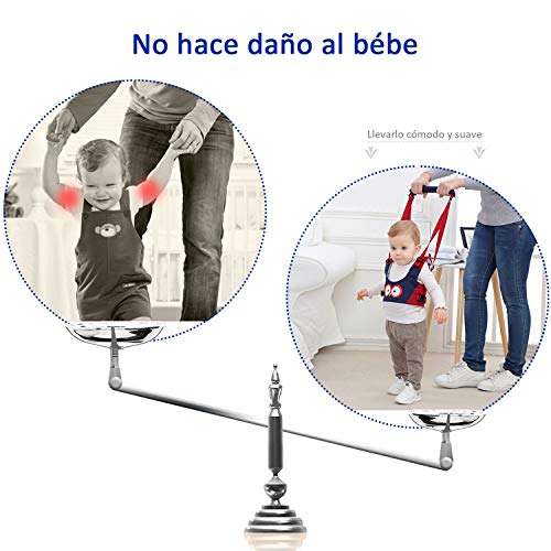 Arnés de Seguridad Bebe,GVOO Arneses Tirantes,Andador Chaleco Ajustable para Aprender Andar Niños 4 en 1 funcional con dos Cadenas para Chupetes