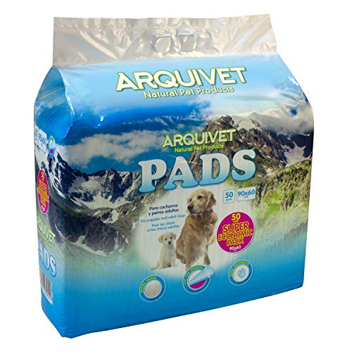 Arquivet Pads para Perros súper absorbentes - Súper Economic Pack - Empapadores higiénicos educativos para Perros - Empapadores Desechables - Alfombrilla higiénica para Perros - 50 uds. - 90 x 60 cm