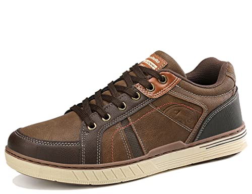 ARRIGO BELLO Zapatos Hombre Vestir Casual Zapatillas Deportivas Transpirables Gimnasio Correr Running Al Aire Libre Sneakers Tamaño 41-46(Y marrón 1, Numeric_44)