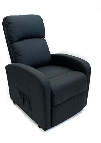 Astan Hogar Sillón Relax con Función Auto-Ayuda (Levanta Personas), Reclinación Eléctrica, Tapizado en Tela. Modelo Premium Plus AH-AR30630NG, Negro,