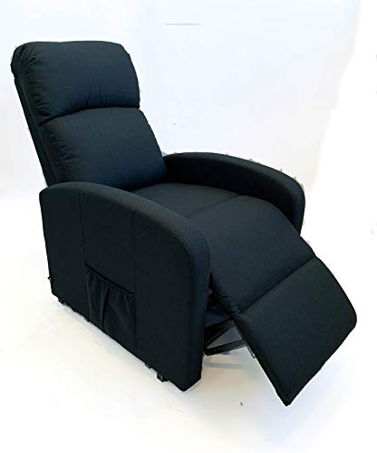 Astan Hogar Sillón Relax con Función Auto-Ayuda (Levanta Personas), Reclinación Eléctrica, Tapizado en Tela. Modelo Premium Plus AH-AR30630NG, Negro,