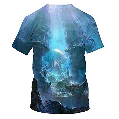 Astemdhj Camiseta de Manga Corta Camisa 3D Hombres Y Mujeres Impresión 3D Nueva Camiseta De Dragón Divertido Casual Dragón Chico Chica Cool XXL F021