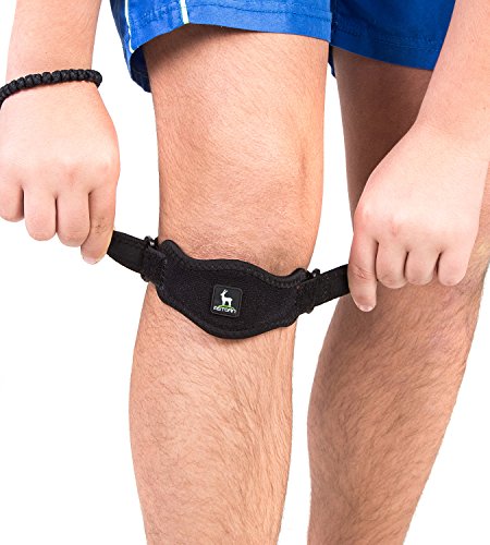 Astorn Pack de 2 bandas con rodilleras ajustables | Banda de soporte de rodilla con sistema de compresión | Bandas de soporte Unitalla para el alivio del dolor de artritis de rodilla