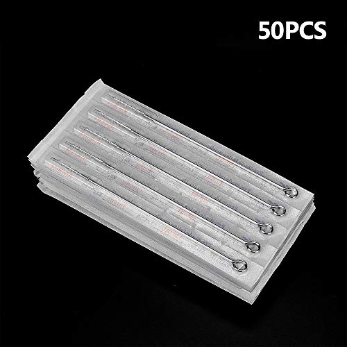 ATOMUS 50 Pieces Sterilized Tattoo Needles 3rl Round Liner Needle With 50 Pieces 3rt Tattoo Needle Tips Disposable Tattoo Nozzle Needle Tip Set