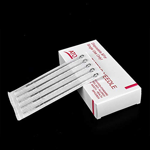 ATOMUS 50 Pieces Sterilized Tattoo Needles 3rl Round Liner Needle With 50 Pieces 3rt Tattoo Needle Tips Disposable Tattoo Nozzle Needle Tip Set