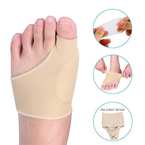 Ausla - Ortesis Hallux Valgus con almohadilla de gel, protector y separador de dedos grandes, corrector de cebolla para hallux valgus, alivio del dolor – 1 par