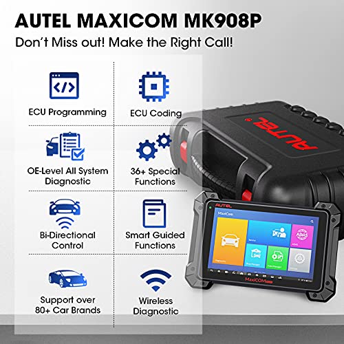 Autel MK 908 P Maxi Profesional Escáner de diagnóstico con Programación de ECU Control bidireccional Inyectores Pruebas Activas y Programación de Llaves