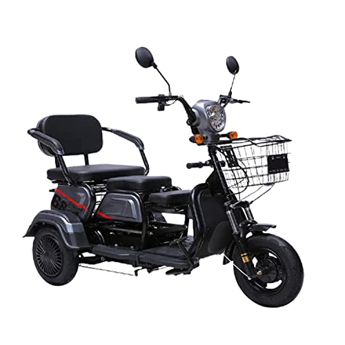 AWJ Scooter eléctrico de Movilidad de 3 Ruedas, Dispositivo de Silla de Ruedas móvil eléctrico para Adultos, Motor de 600 W, Ajuste de 3 velocidades, Apto para Ancianos, discapac