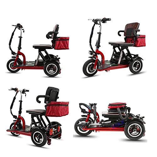 AWJ Scooters eléctricos de 3 Ruedas, Scooter de Viaje portátil, Scooter de Movilidad eléctrico Plegable de 3 Ruedas, Scooter eléctrico de Viaje para Ancianos/discapacitados/a