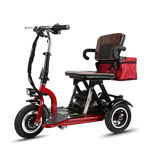 AWJ Scooters eléctricos de 3 Ruedas, Scooter de Viaje portátil, Scooter de Movilidad eléctrico Plegable de 3 Ruedas, Scooter eléctrico de Viaje para Ancianos/discapacitados/a