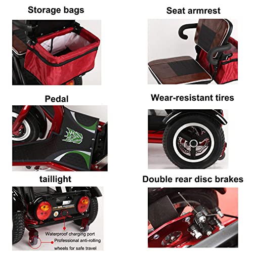 AWJ Scooters eléctricos de 3 Ruedas, Scooter de Viaje portátil, Scooter de Movilidad eléctrico Plegable de 3 Ruedas, Scooter eléctrico de Viaje para Ancianos/discapacitados/a