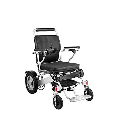 AWJ Silla de Ruedas eléctrica Plegable, aleación de Aluminio, Silla de Ruedas eléctrica Ligera, Velocidad de 6 km/h, batería de Litio Recargable Segura, Scooter Inteligente