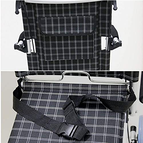 AWJ sillas de Ruedas Silla de Ruedas Plegable portátil, Silla de Ruedas autopropulsada Liviana de Aluminio, con Freno Manual, con Bolsas de Almacenamiento, Se Utiliza para Ancianos, sillas