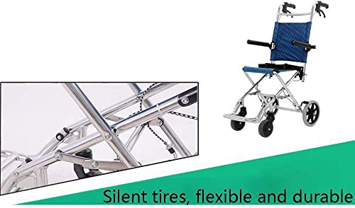 AWJ sillas de Ruedas Silla de Ruedas portátil, Scooter para Anciano Silla de Ruedas Plegable, Puede soportar 100 kg Adecuado para Personas con Movilidad Reducida