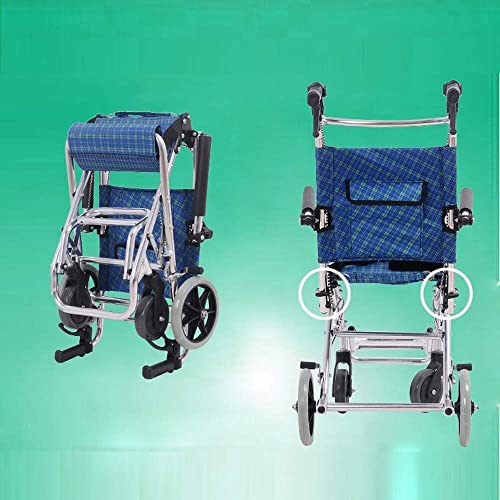 AWJ sillas de Ruedas Silla de Ruedas portátil, Scooter para Anciano Silla de Ruedas Plegable, Puede soportar 100 kg Adecuado para Personas con Movilidad Reducida