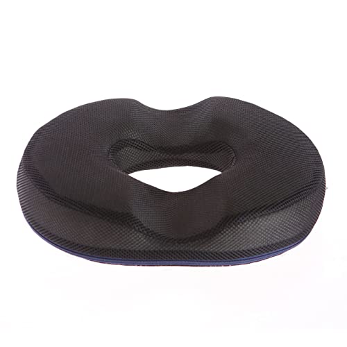 B Blesiya Donut Pillow Tailbone Hemorrhoid Cojín Donut Seat Cojín Alivio del dolor para hemorroides, llagas, próstata, coxis, ciática, embarazo, post natal - Negro a