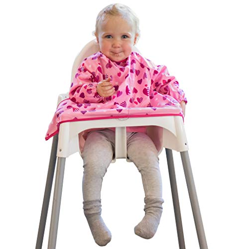 Babero-bata Cover & Catch de Tidy Tot adherible a tronas ¡SIN DEJAR HUECOS! De manga larga e impermeable, sin desperdicio para la práctica del baby led weaning BLW