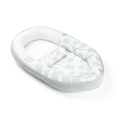 Babymoov Cocoon Reductor de cama para recién nacidos Doomoo Leaves Aqua Green