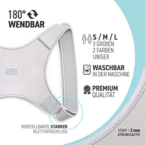 Back Bodyguard Corrector de postura. Innovador corrector de postura para una postura erguida. Soporte para la espalda. Estabilizador de la espalda. Color negro. S