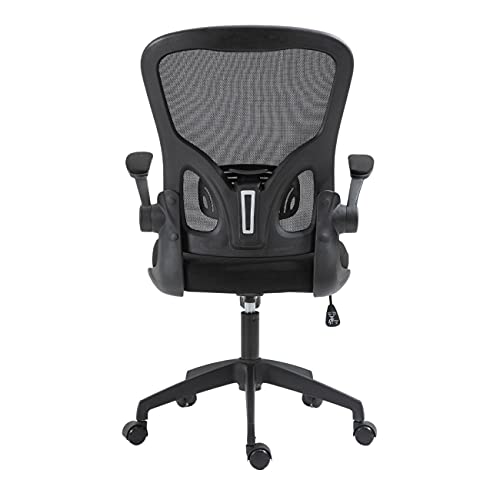 BAIRES4 - Silla Cómoda de Escritorio y Oficina Ergonómica con Brazos Abatibles Soporte Lumbar Ajustable Ruedas Silenciosas y Cojines Resistentes – (Negro)