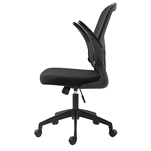 BAIRES4 - Silla Cómoda de Escritorio y Oficina Ergonómica con Brazos Abatibles Soporte Lumbar Ajustable Ruedas Silenciosas y Cojines Resistentes – (Negro)