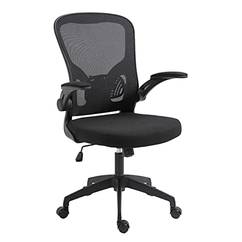 BAIRES4 - Silla Cómoda de Escritorio y Oficina Ergonómica con Brazos Abatibles Soporte Lumbar Ajustable Ruedas Silenciosas y Cojines Resistentes – (Negro)