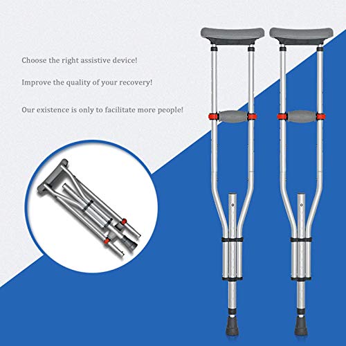 BAIYAN Pasillo de Madera Maciza, muletas Ajustables de Aluminio de Aluminio para Adultos con Almohadilla de axila cómoda y empuñadura Ideal para Viajar o Trabajo