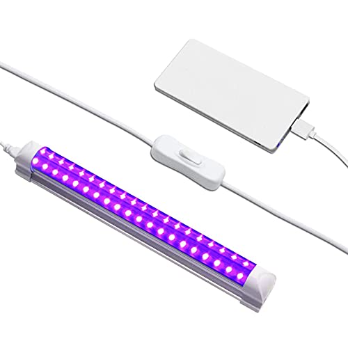 Barra de Luz UV Led, Eleganted 10W Luz Negra USB Lámpara UV, Luz Ultravioleta Para Halloween, Blacklight Fiestas, Etapa, Arte UV, Curado UV, Navidad, Póster Fluorescente, Resplandor De Neón