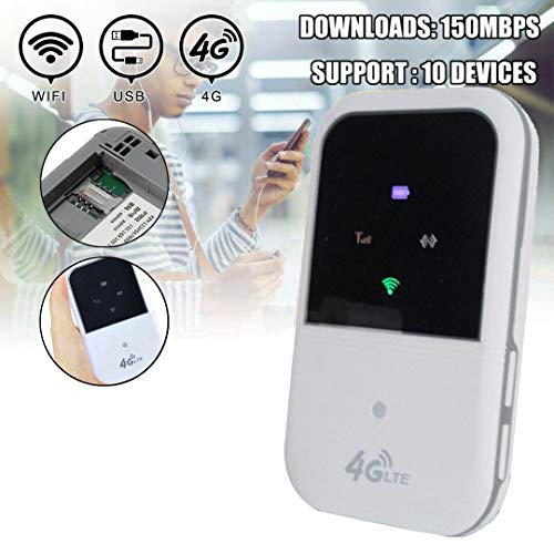 Basage Hotspot Enrutador WiFi 4G LTE PortáTil 150Mbps MóDem MóVil Desbloqueado Admite 10 Usuarios para Viajes en AutomóVil una Casa B1 B3