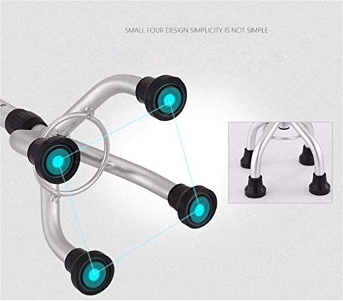 Bastón ligero antideslizante para ancianos de 4 patas, telescópico estable, antideslizante, muleta marrón ajustable en altura con 4 pies, bastones para ancianos, mujeres, discapacitados y lesiona