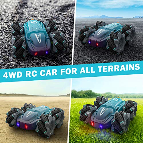 Baztoy Coche Teledirigido, 4WD Drift Stunt Coche RC, 2.4GHz Rotación de 360°Coche de Juguetes Niños 2 3 4 5 6 7 8 9 10 11 12 13 Años, Coche Radiocontrol para Regalos Navidad Cumpleaños Juegos