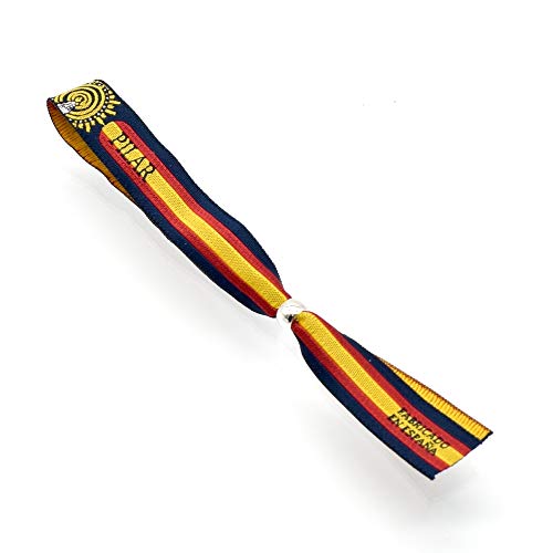 BDM Pulsera de Hilo Virgen del Pilar, Bandera de España, para Mujer y Hombre. Unidades 1