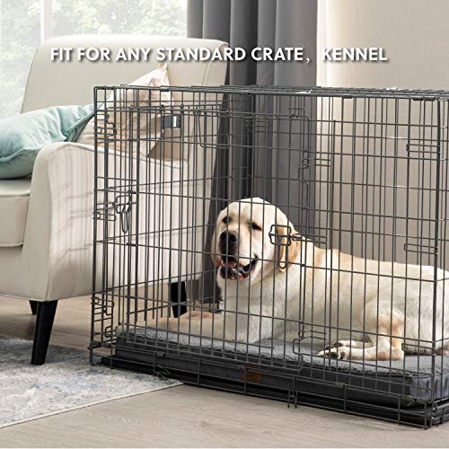 Bedsure Cama Perro Extra Grande Ortopédica - Colchón Perro Lavable Verano XL, Desenfundable con Espuma De Caja De Huevos, 112x81x7.6 cm, Gris