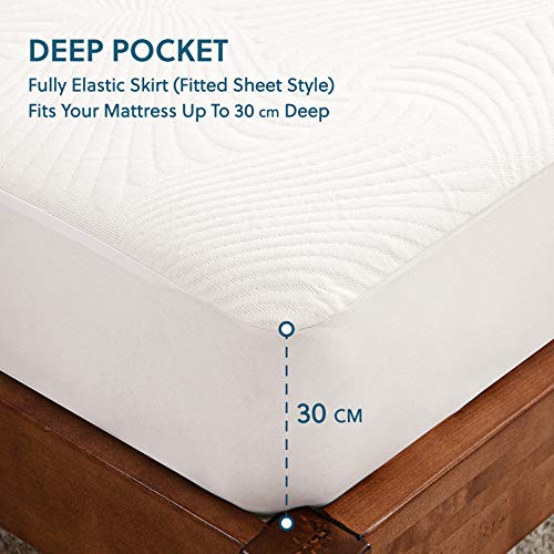 Bedsure Funda Colchon 135x190 Impermeable - Protector Colchon Cama 135 Transpirable y Hipoalergénico, Cubre Colchón 135 190 Protectora con Esquinas Elásticas de 30cm de Profundidad