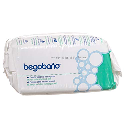 Begobaño Esponja Jabonosa De Un Solo Uso, El Gel Que La Impregna Es Dermatológico E Hipoalergénico, Se Presentan 30 Esponjas En Un Paquete, Azul, 400 Gramo